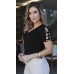 034418  Blusa Manga Curta Ramany Lisa :: Preto